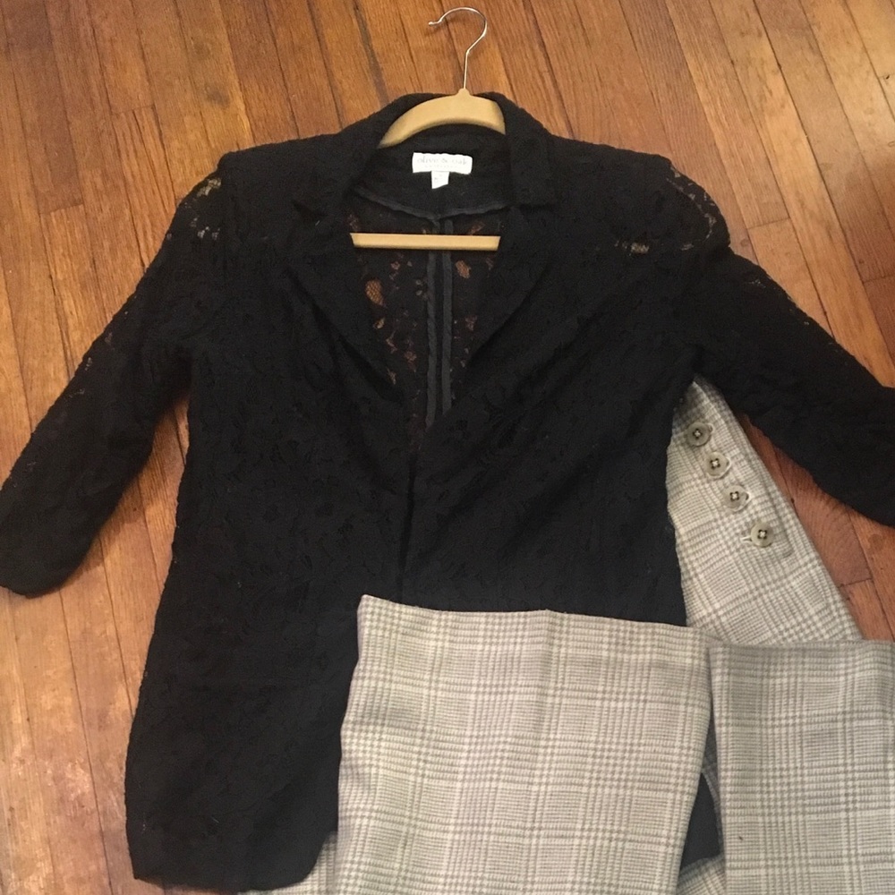 Olive and oak lace black blazer
